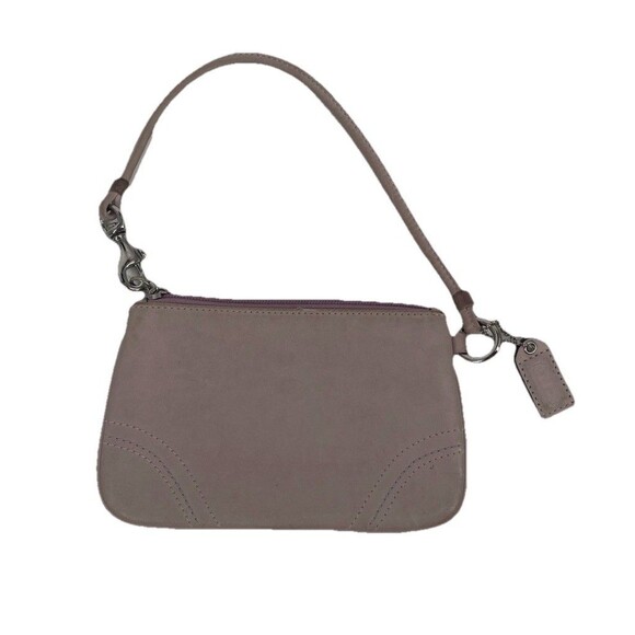 COACH Blush Light Pink Leather Skinny Zipper Wristlet Wallet Logo Tag - Picture 2 of 11